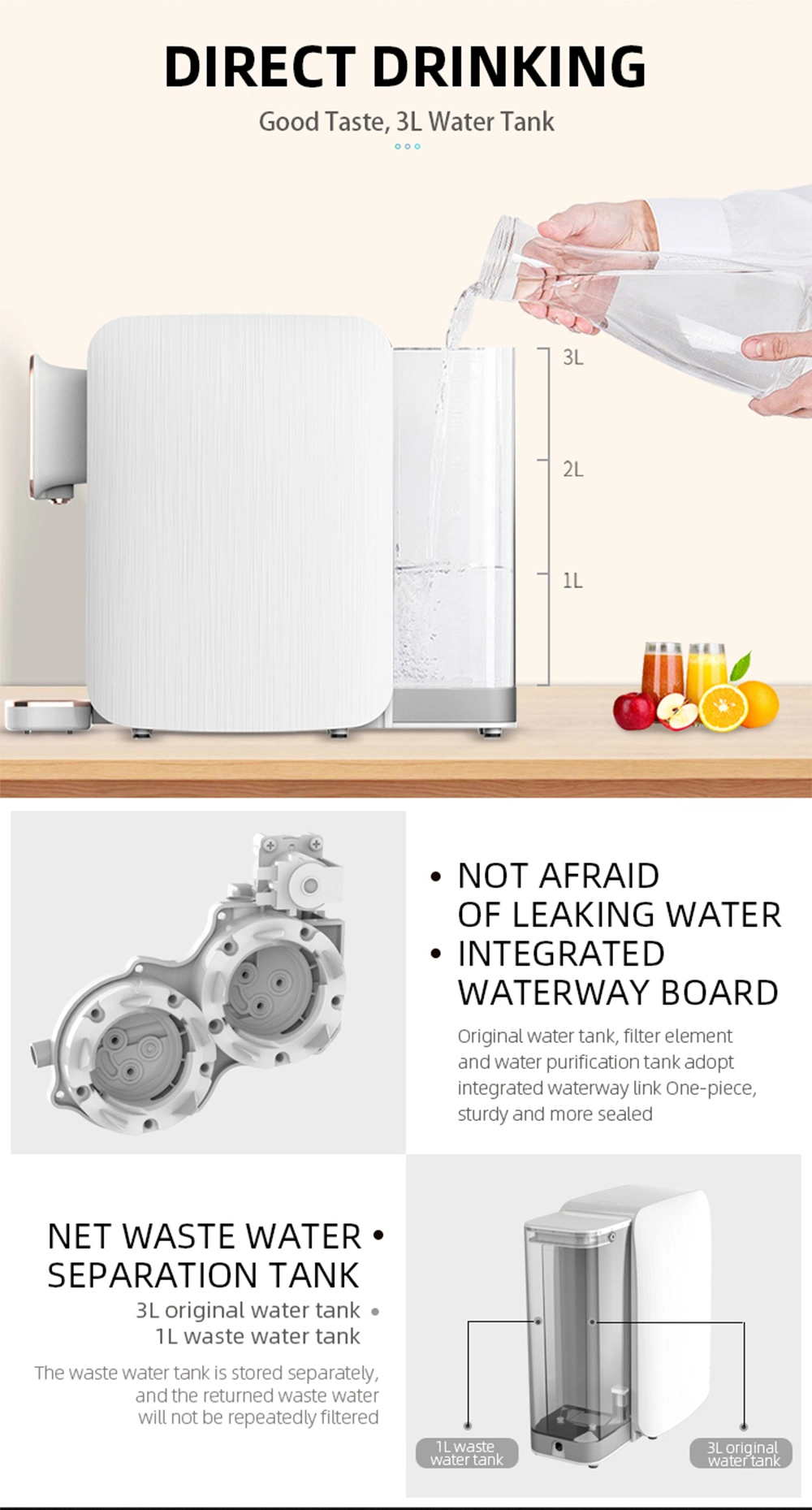 Free Installation Instant Hot Water Countertop Reverse Osmosis Machine Desktop Hot Water Dispenser Home
