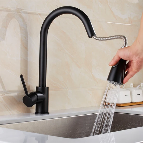 Elevate Your Bathroom with Our Classic Pull-Down Faucet in Matte Black